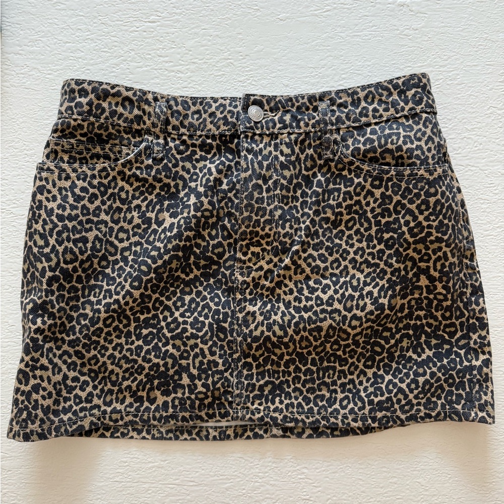MANGO leopard print mini skirt